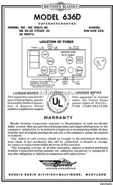 636D ; Bendix Radio (ID = 2926847) Radio