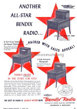 697A Chairside Table ; Bendix Radio (ID = 1185052) Radio