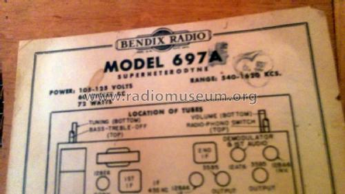 697A Chairside Table ; Bendix Radio (ID = 2172646) Radio