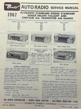 7BP - Plymouth Standard; Bendix Radio (ID = 2830806) Car Radio