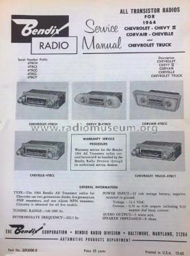 Chevy II All Transistor 4TBC2; Bendix Radio (ID = 2834083) Car Radio