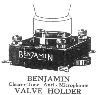 Valve Holder, anti-microphonic, clearer tone ; Benjamin Electric (ID = 1520400) Radio part