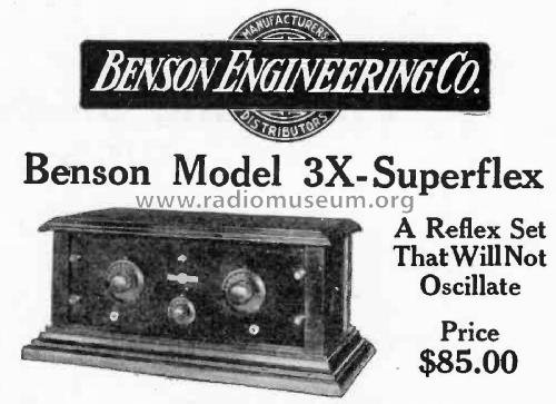 Superflex Model 3X; Benson Engineering (ID = 1981010) Radio
