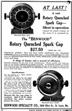 Rotary Quenched Spark Gap ; Benwood Radio Co. (ID = 1178519) Amateur-D