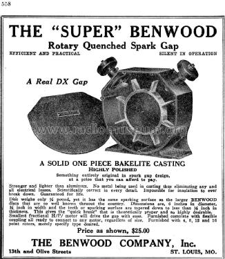 Super Benwood Rotary Quenched Spark Gap ; Benwood Radio Co. (ID = 1281489) Amateur-D
