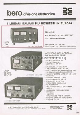 Amplificatore Lineare RF LC-144; Bero Soc. Divisione (ID = 2845725) Amateur-D