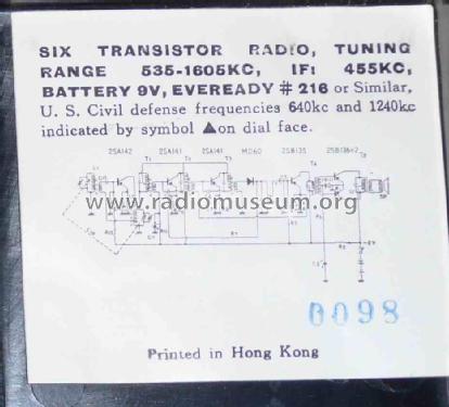 Bestone 6 Transistor ; Unknown - CUSTOM (ID = 2715379) Radio