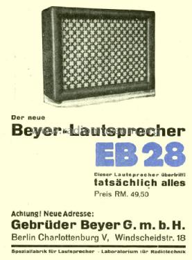 Beyer-Lautsprecher EB28; Beyer; Berlin, (ID = 1513431) Speaker-P