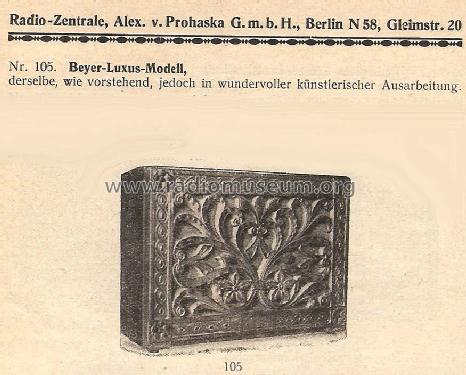 Beyer-Luxus-Modell ; Beyer; Berlin, (ID = 1106175) Speaker-P