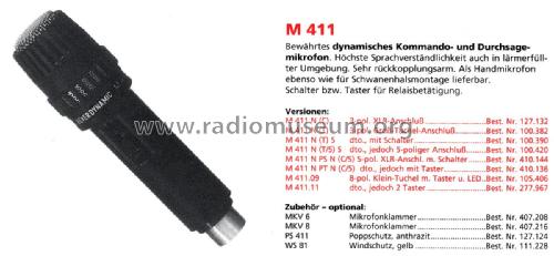 Dynamisches Mikrofon M 411 Best.Nr. 127 132; Beyer; Berlin, (ID = 2221570) Microphone/PU