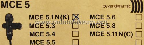 Electret-Kondensator-Ansteckmikrofon MCE 5 ; Beyer; Berlin, (ID = 1496081) Micrófono/PU