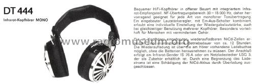 Infrarot-Kopfhörer Infraphone DT 444; Beyer; Berlin, (ID = 2372398) Speaker-P