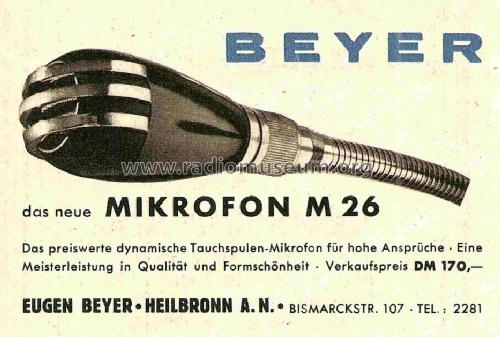 M26; Beyer; Berlin, (ID = 725222) Micrófono/PU