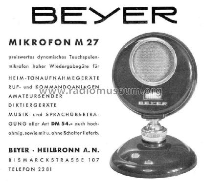 M27; Beyer; Berlin, (ID = 297413) Microphone/PU