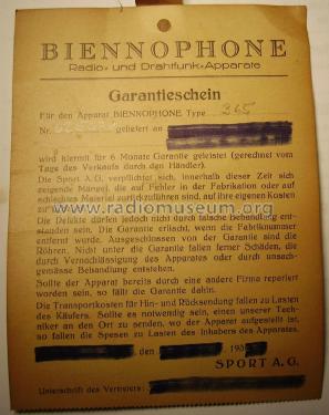 365; Biennophone; Marke (ID = 2813298) Radio