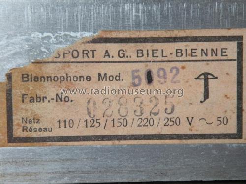 592; Biennophone; Marke (ID = 2406129) Radio