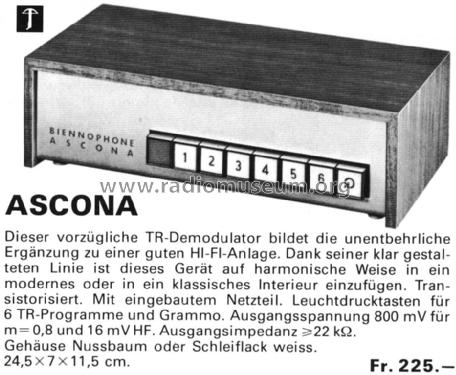 Ascona ; Biennophone; Marke (ID = 1489661) Radio