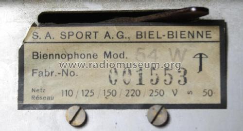 NF-Telefonrundspruch 54W; Biennophone; Marke (ID = 2590856) Wired-W