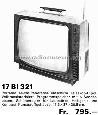 Portable-Schwarz/Weiß-TV-Gerät 17BI321; Biennophone; Marke (ID = 1501567) Television