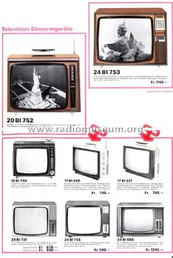 Portable TV-Gerät schwarz/weiß 20BI752; Biennophone; Marke (ID = 1501191) Television