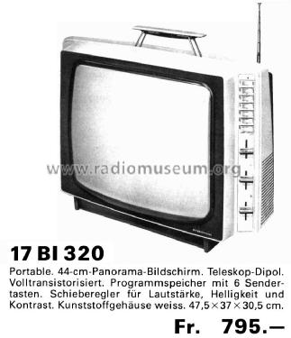 Schwarz/Weiß-TV-Portable 17BI320; Biennophone; Marke (ID = 1501545) TV Radio