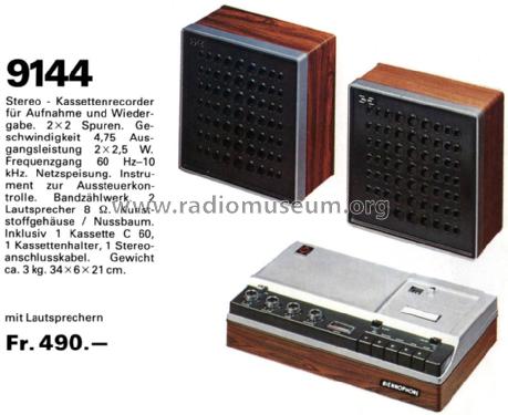 Stereo-Kassettenrecorder 9144; Biennophone; Marke (ID = 1501920) Reg-Riprod