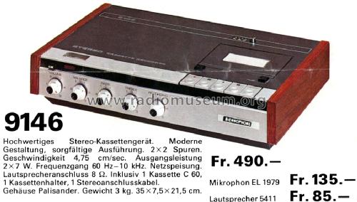 Stereo Cassette Recorder 9146; Biennophone; Marke (ID = 1502033) R-Player