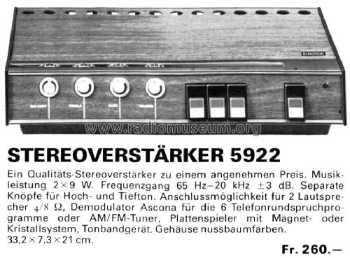 Stereoverstärker 5922; Biennophone; Marke (ID = 1497842) Ampl/Mixer