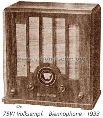 Volksempfänger 75W; Biennophone; Marke (ID = 1405) Radio