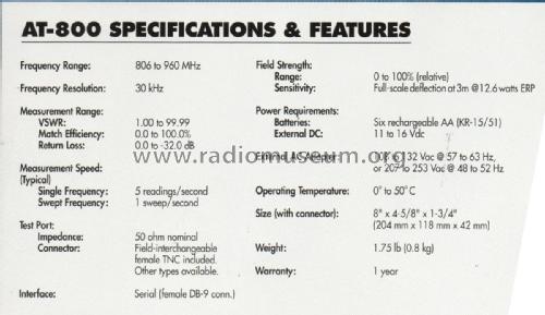 Antenna Tester AT-800; Bird Technologies, (ID = 3042810) Equipment