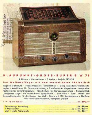 9W78; Blaupunkt Ideal, (ID = 707665) Radio