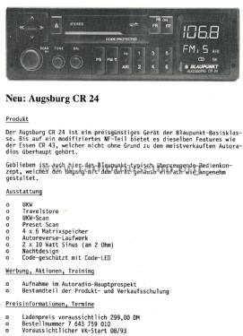 Augsburg CR24 7.643.759.010; Blaupunkt Ideal, (ID = 1854004) Car Radio