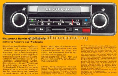 Bamberg CR 7.633.932; Blaupunkt Ideal, (ID = 762367) Car Radio