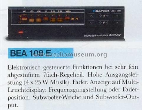 Electronic Equalizer Amplifier BEA 108 E 7.607.578.510; Blaupunkt Ideal, (ID = 1940996) Ampl/Mixer