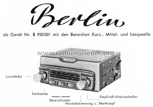 Berlin ab S 950001; Blaupunkt Ideal, (ID = 689030) Autoradio