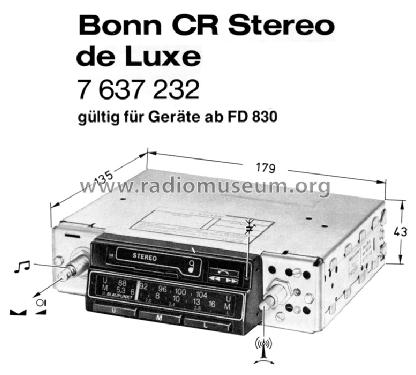 Bonn CR Stereo de Luxe 7.637.232; Blaupunkt Ideal, (ID = 1005664) Car Radio