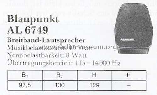 Breitband-Lautsprecher AL 6749; Blaupunkt Ideal, (ID = 1964779) Speaker-P