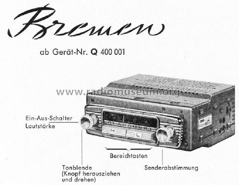 Bremen ab Q 400001; Blaupunkt Ideal, (ID = 732074) Car Radio