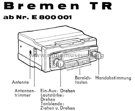 Bremen TR ab E 800001; Blaupunkt Ideal, (ID = 981519) Car Radio