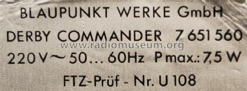 Derby Commander 7.651.560; Blaupunkt Ideal, (ID = 1766173) Radio