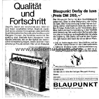 Derby de Luxe 7.657.730; Blaupunkt Ideal, (ID = 1901966) Radio