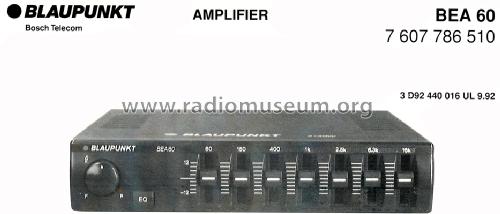 Equalizer BEA 60 7.607.786.510; Blaupunkt Ideal, (ID = 1644217) Ampl/Mixer