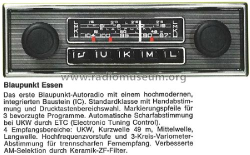 Essen IC 7.639.200 ab 1500001; Blaupunkt Ideal, (ID = 988603) Car Radio