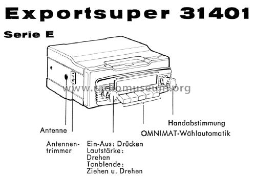 Export Super 31401 ab E 340001; Blaupunkt Ideal, (ID = 982157) Car Radio