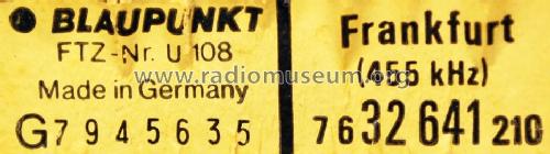 Frankfurt 7.632.641.210; Blaupunkt Ideal, (ID = 1812880) Car Radio