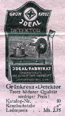 Grünkreuz-Detektor ; Blaupunkt Ideal, (ID = 760127) Radio part