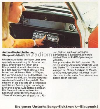 Autohalterung, Auto-Haltevorrichtung HV600 7.650.950 ; Blaupunkt Ideal, (ID = 1608637) Misc