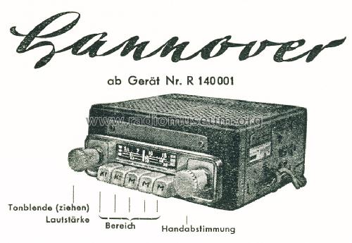 Hannover ab R 140001; Blaupunkt Ideal, (ID = 1542521) Autoradio