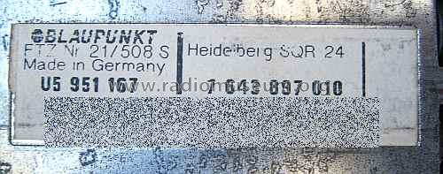 Heidelberg SQR 24 7.643.897.010 ab 5550001 Car Radio Blaupunkt Ideal ...