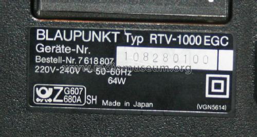 HiFi Video Recorder RTV-1000 FC; Blaupunkt Ideal, (ID = 1662533) R-Player